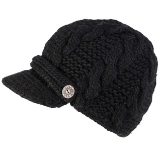 A durable black Equestrian Hat with a button on it.