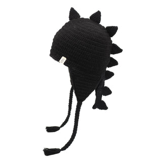 A black DinoTail hat with horns on it.
