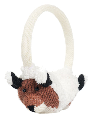 Hand Knit Fox Earmuffs: Soft, hand-knit earmuffs featuring a fox design with orange and white details. Cozy for winter, handmade in Nepal.