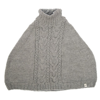 An image of a High neck cable poncho.