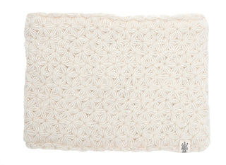 A I See Stars Neckwarmer with an embossed geometric pattern, photographed against a white background.