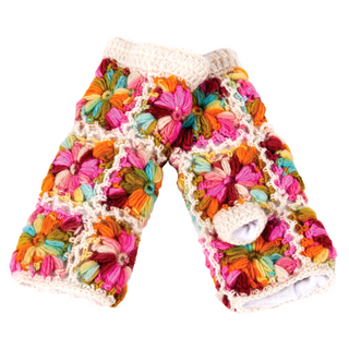 Multi Color Flower Crochet Handwarmers