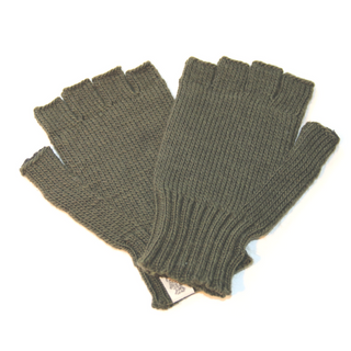 Striped and Solid Fingerless Gloves Tweed