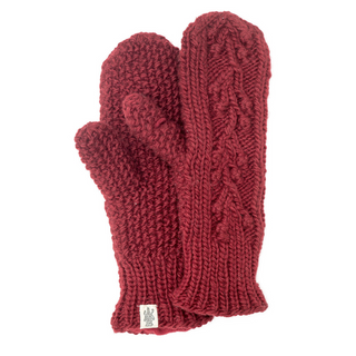 A pair of Ball Knit Mittens w/ Fleece Lining displayed on a white background.