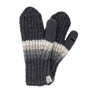 A single Hi Fidelity Mitten with dark gray, light gray, and cream-colored sections, displayed against a white background.