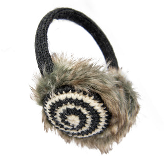 A pair of Spiral Earmuffs with luxurious fur accents.