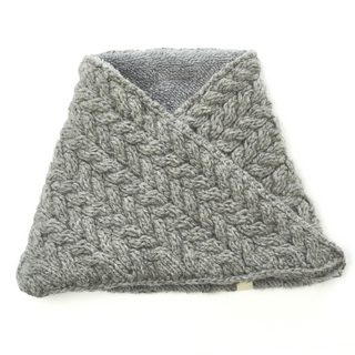 A gray Dream On Neckwarmer on a white background.