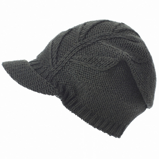 A Life Slouch Cap with a fleece lining, featuring a cable-knit design and an extended section to keep the ears warm.