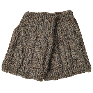 Handmade in Nepal, Braid Knit Boot Cuffs with a cable pattern displayed on a white background.